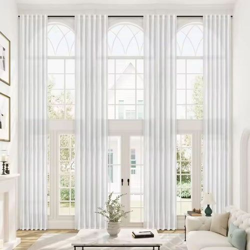 350cm Height Custom Made 270CM Length Sheer Curtain Solid Color Curtain Window Living Room Tulle Curtain Finished Curtain