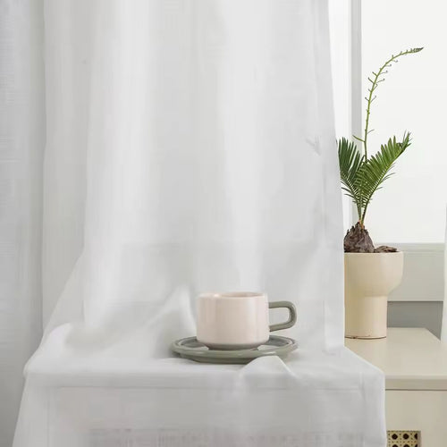350cm Height Custom Made 270CM Length Sheer Curtain Solid Color Curtain Window Living Room Tulle Curtain Finished Curtain