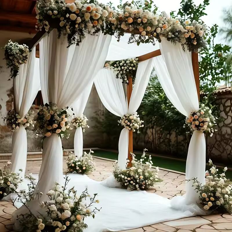 White Tulle Backdrop Curtain, Wedding Arch Drape, Versatile Sheer Backdrop Curtain for Bridal Shower Birthday Wedding Decoration
